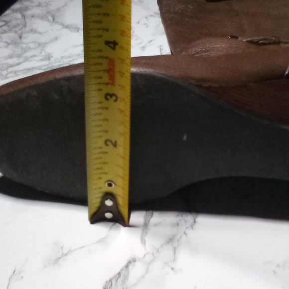 *SOLD*  Michael Kors Knee High Boots Clara Wedge Tumbled Leather Mocha Brown 8.5 - Picture 10 of 16